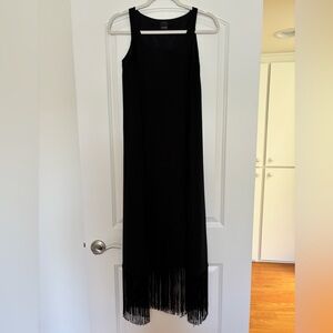 Pinko Black Chiffon Fringe Dress